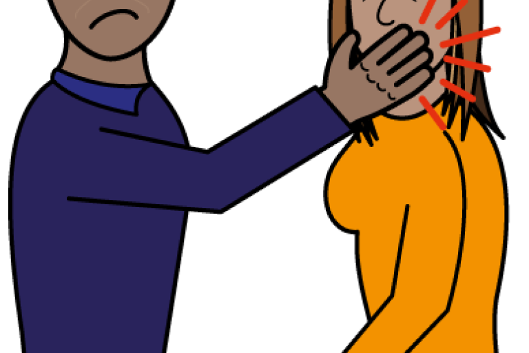 Man hitting a woman